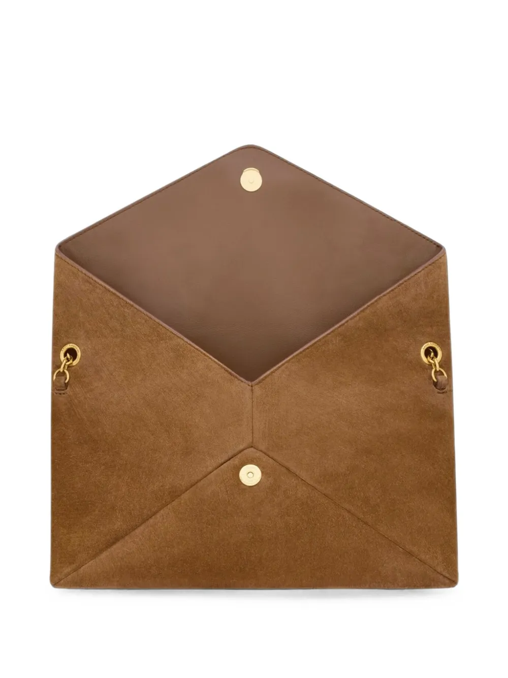 Saint Laurent large Cassandre suede shoulder bag Bruin