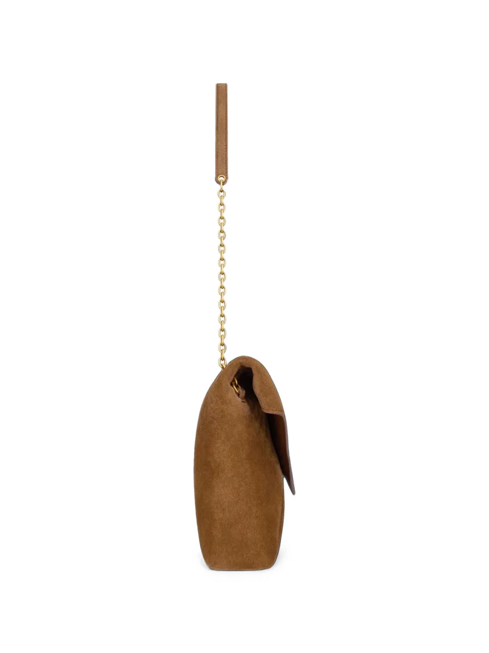 Saint Laurent large Cassandre suede shoulder bag Bruin