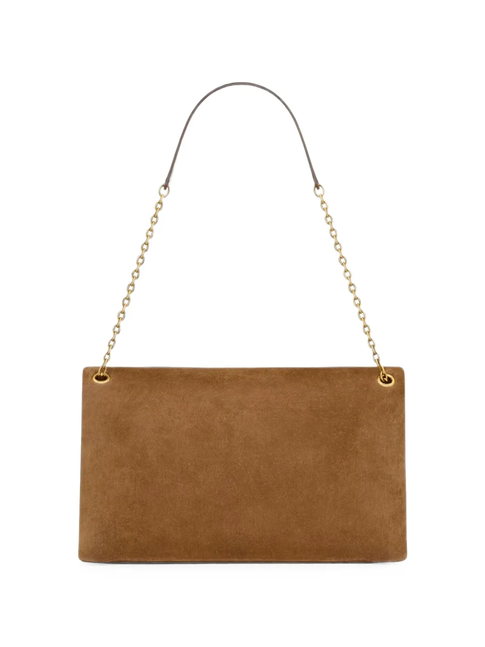 Saint Laurent large Cassandre suede shoulder bag Bruin