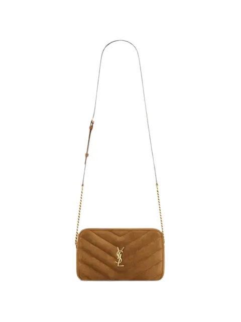 Saint Laurent Loulou camera bag in matelassé suede