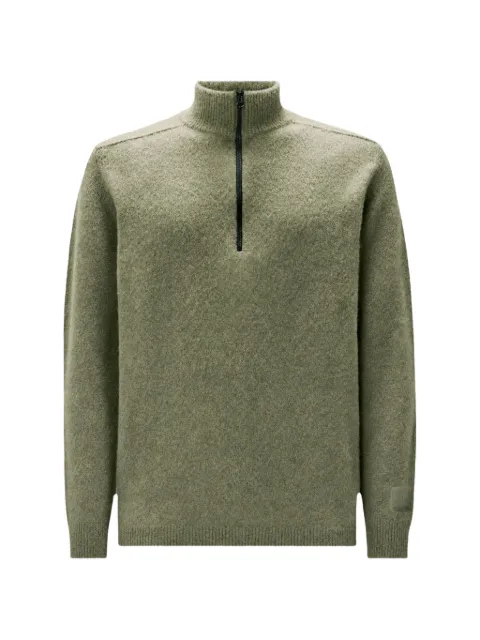 C.P. Company Metropolis Series bouclè extrafine merino half zip logo sweater