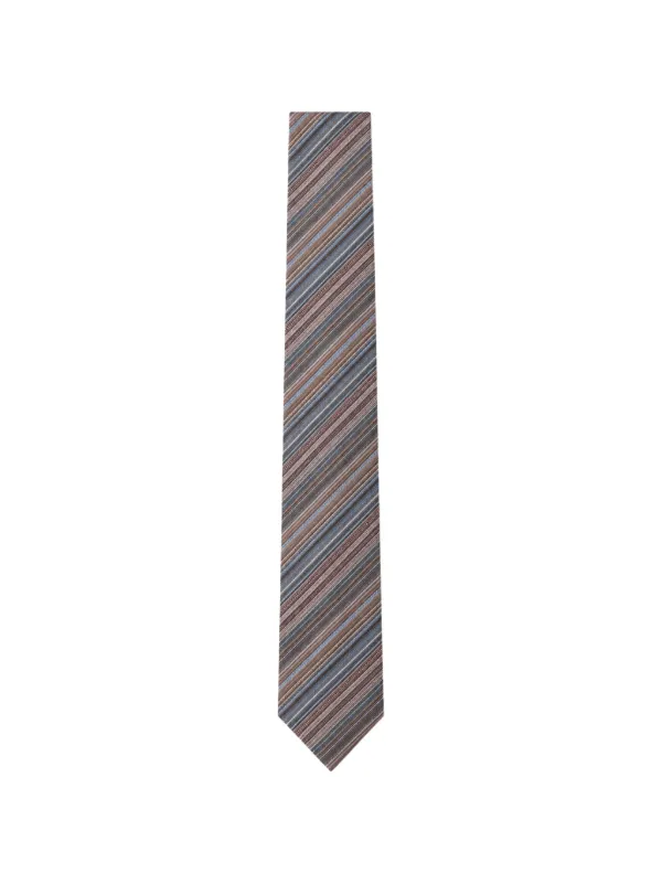 Missoni Diagonal-stripe Silk Tie in Brown