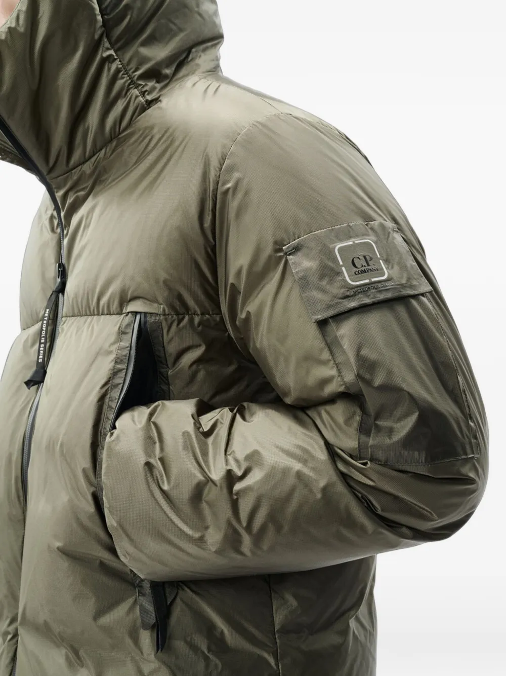 C.P. Company Metropolis Series metroshield hooded down jacket Groen