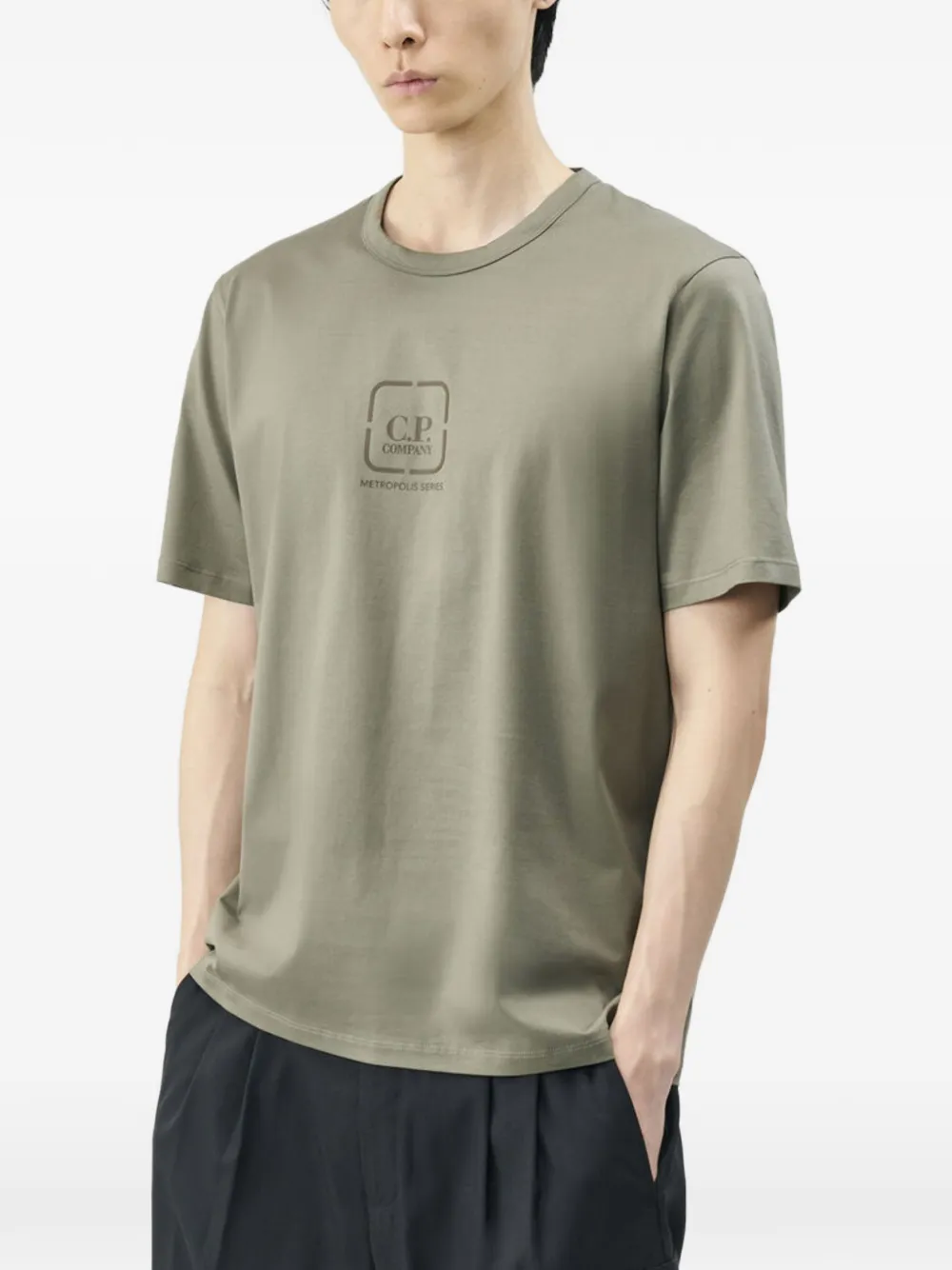 C.P. Company Metropolis Series mercerized-jersey short-sleeve crew-neck logo-badge T-shirt Groen