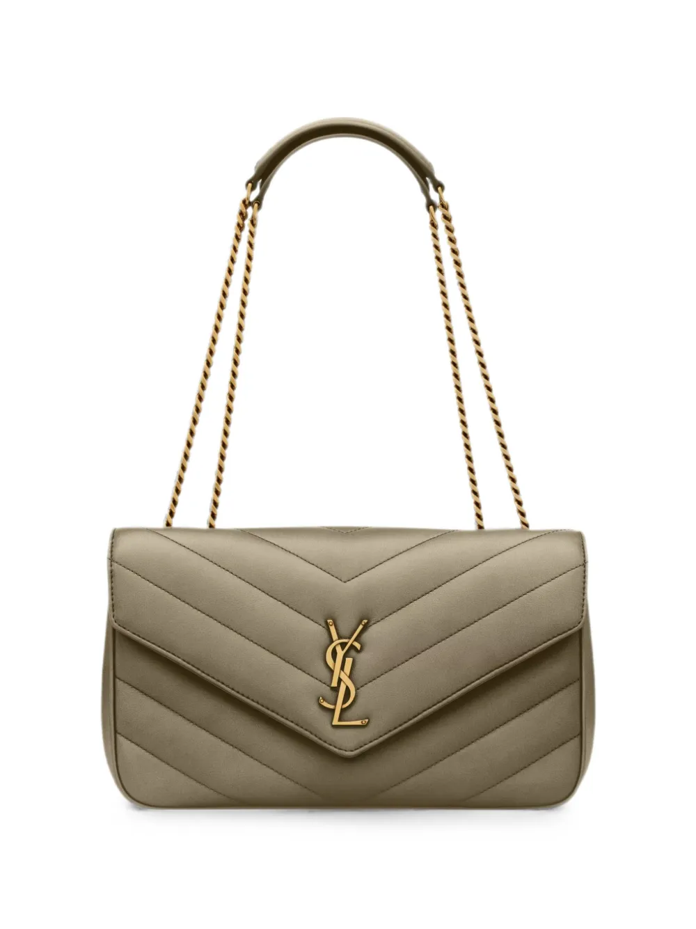 Saint Laurent Loulou medium in matelassé lambskin - Grün