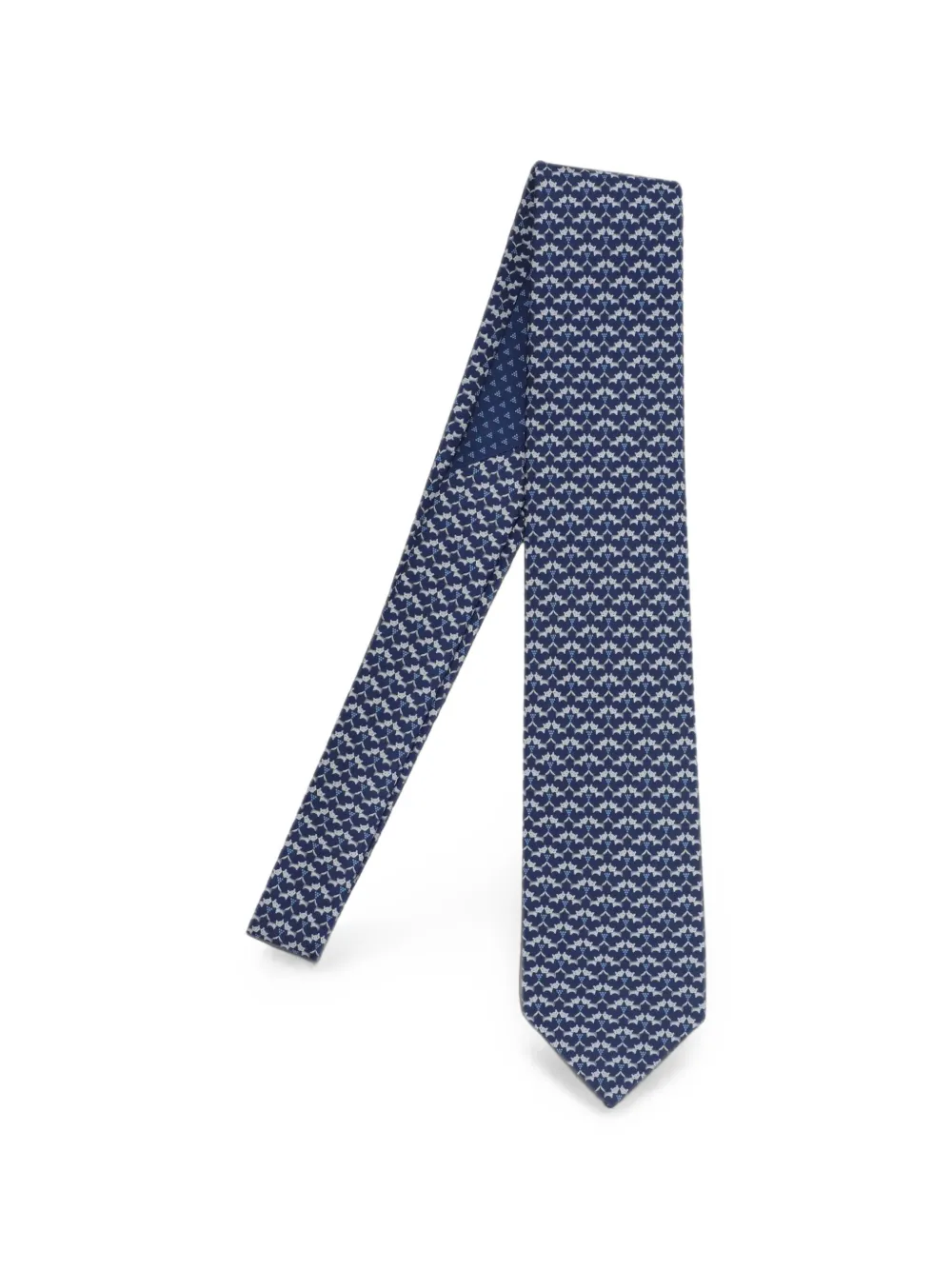 Ferragamo Cravatta in seta con stampa Tales - Blu