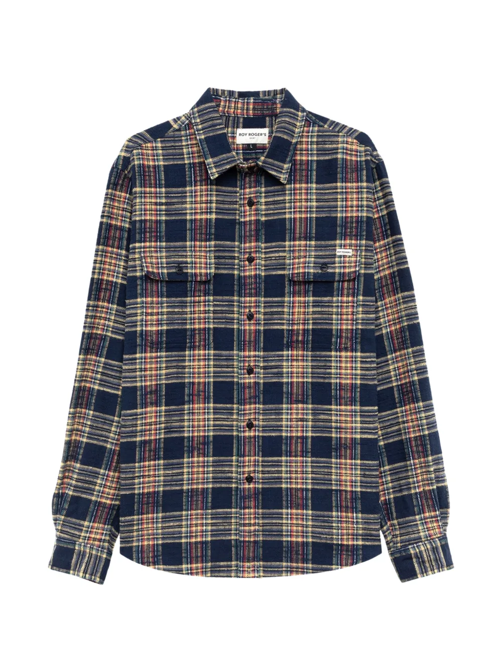 Roy Rogers Work Check-pattern Flap-pocket Shirt In Blue
