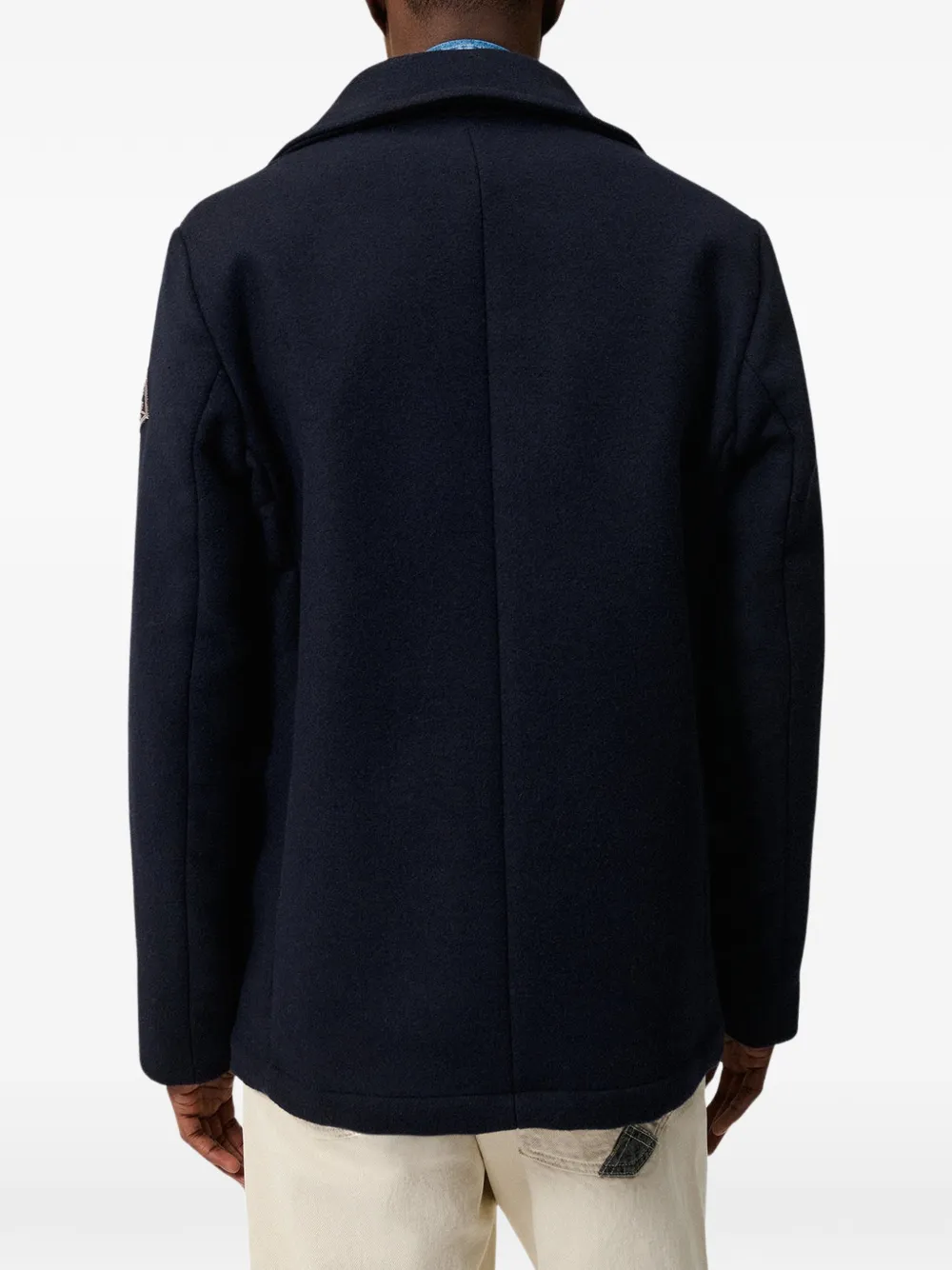 Roy Rogers Melton double-breasted pea coat Blauw