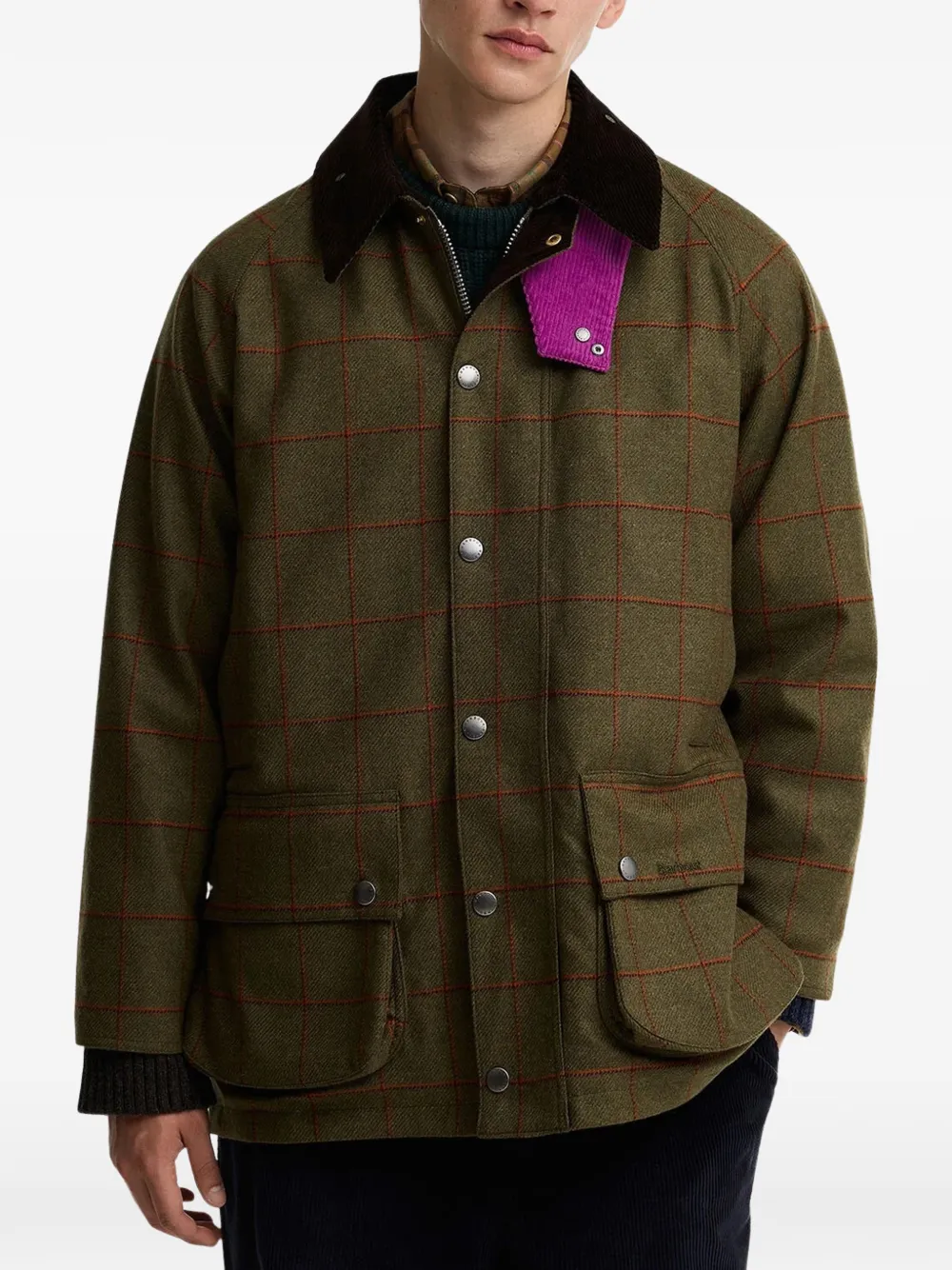 Barbour x Paul Smith Beaufort wollen jack Groen