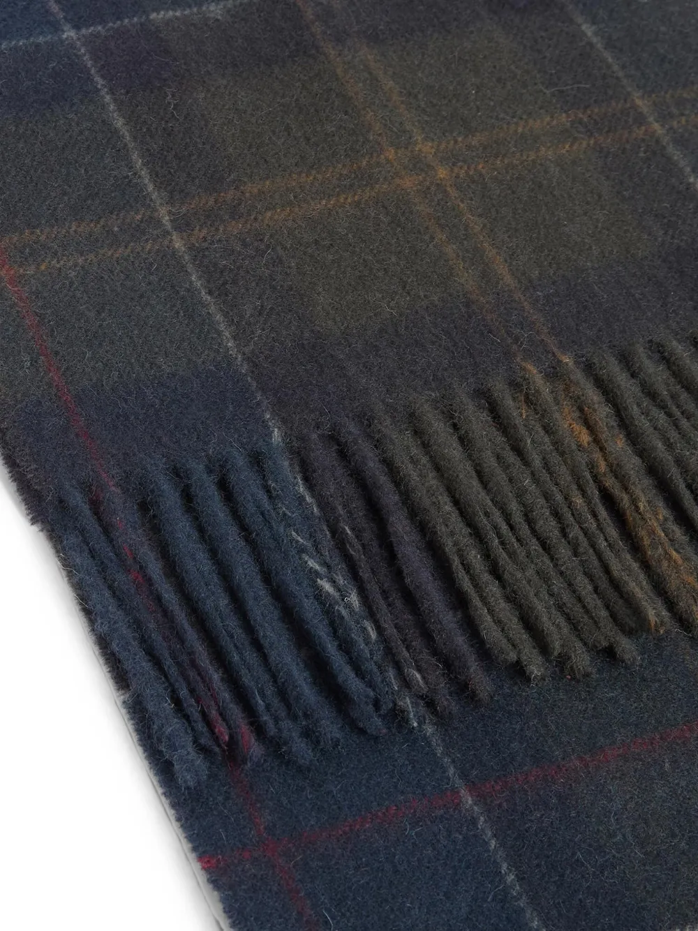 Barbour Sjaal met tartan ruit en franje Blauw