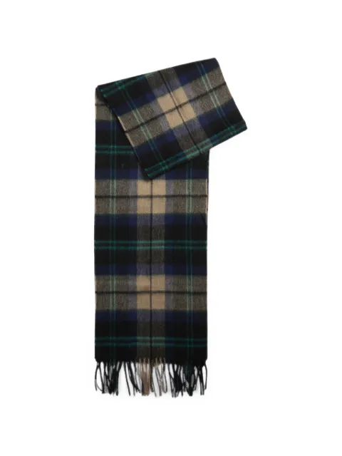 Barbour tartan-check fringed scarf
