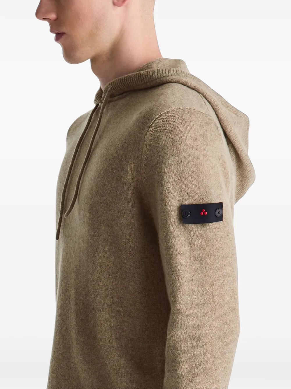 Peuterey Hoodie met trekkoord en logo-patch Beige