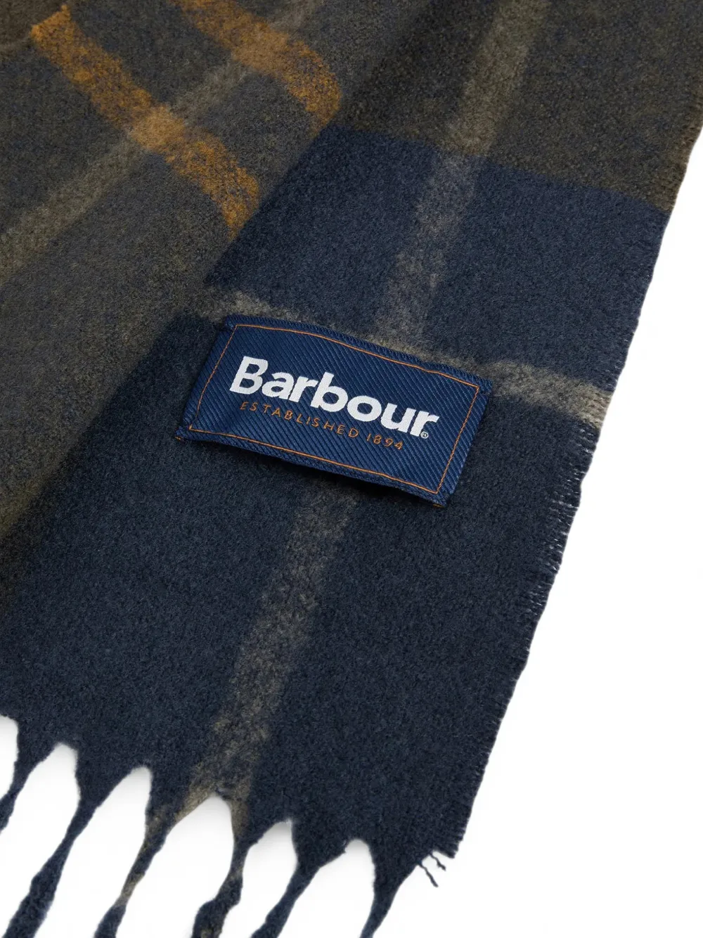 Barbour Yorklane sjaal met tartan-ruit en franje Groen