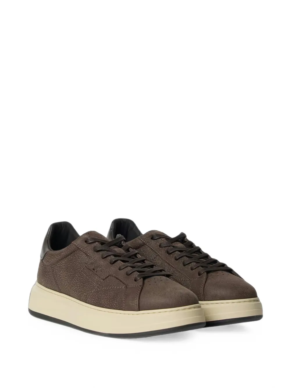 Woolrich grained leather sneakers Bruin