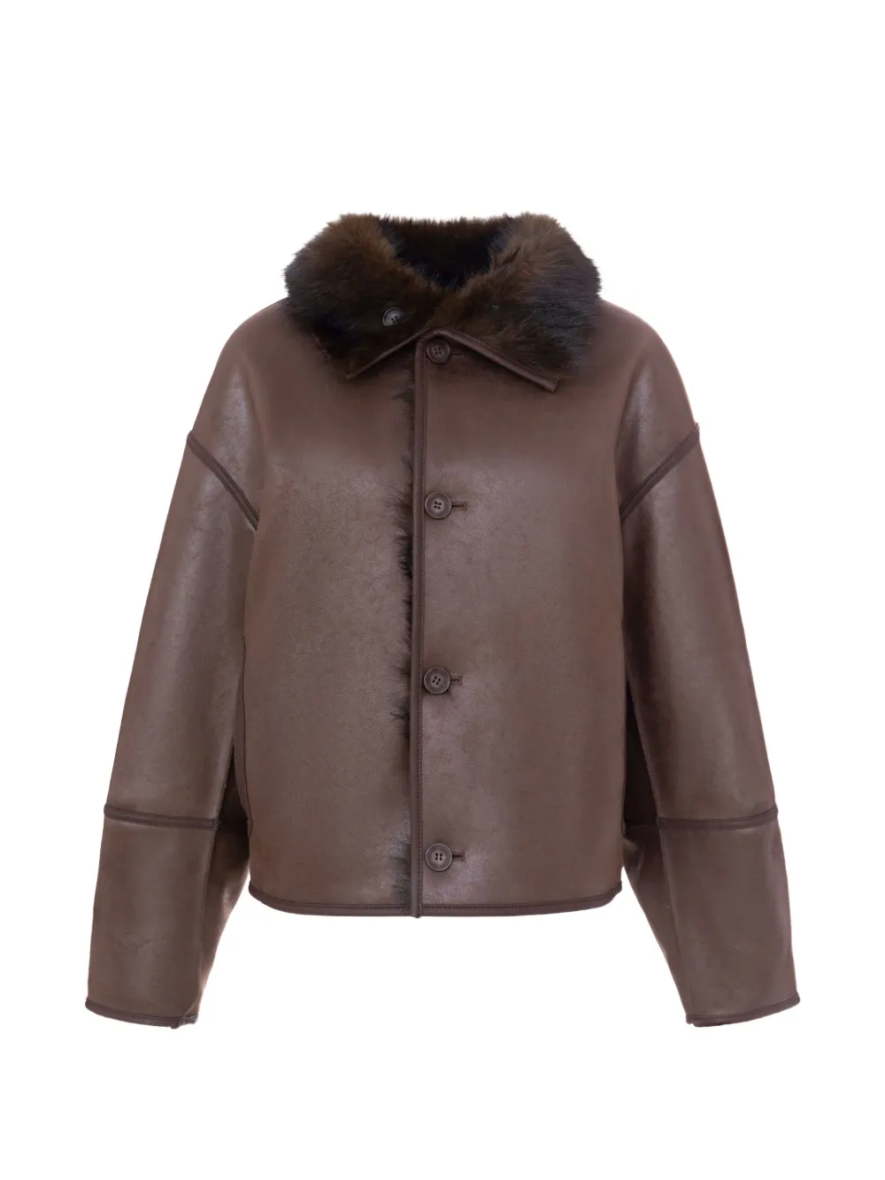 Urbancode Mantel met imitatiebont Bruin