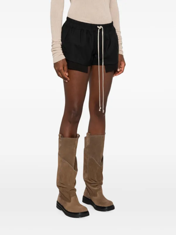 レディース レザー ドローストリング ショートパンツ rick owens Rick Owens ドローストリング ショートパンツ | ブラック | FARFETCH JP