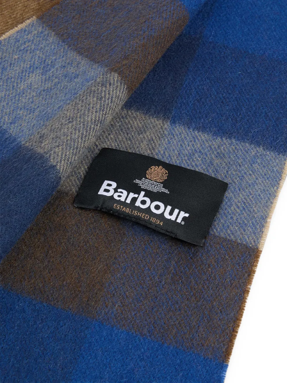 Barbour Grote geruite sjaal Blauw