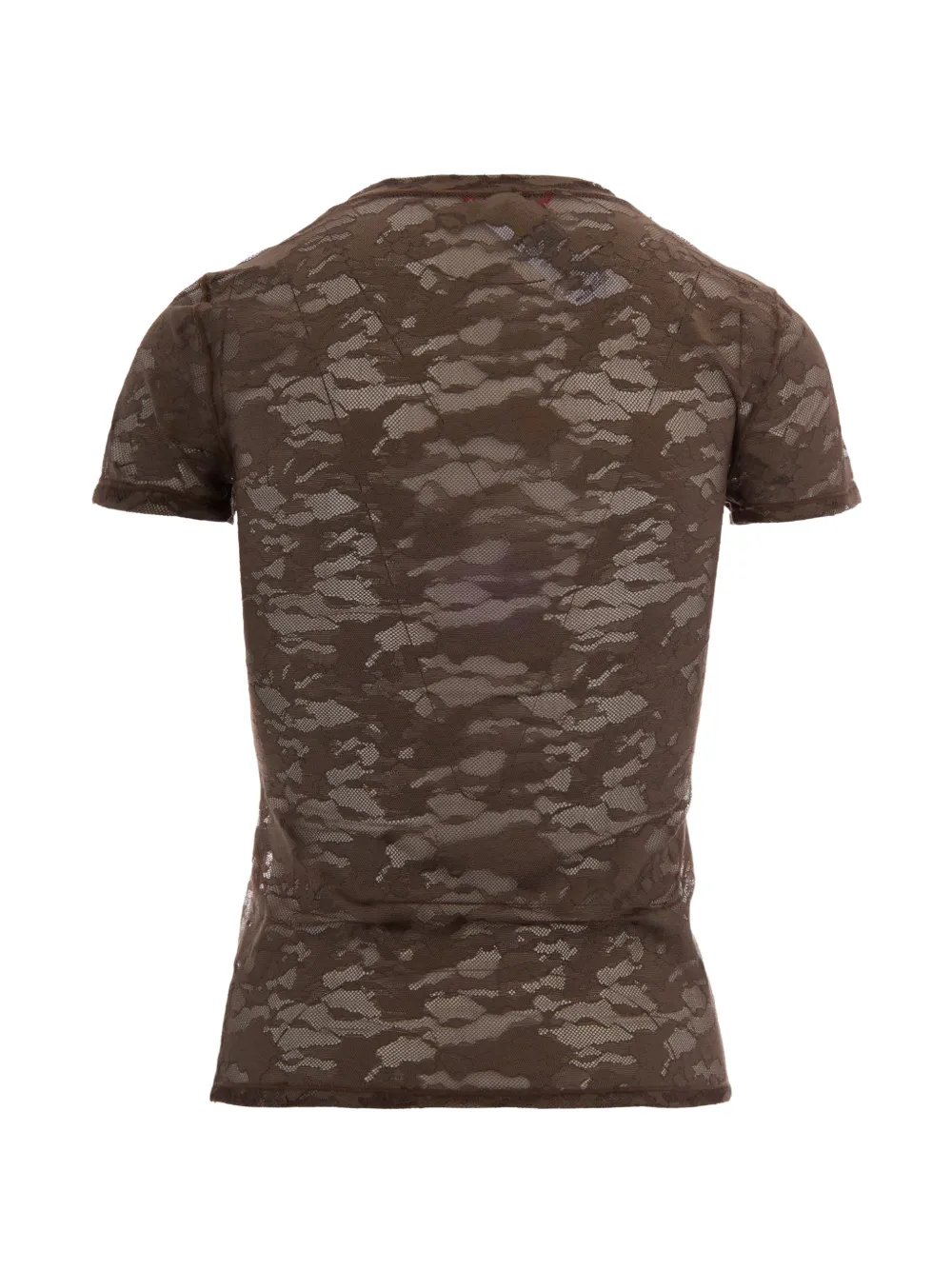 Diesel Oval-D flower-lace T-shirt Bruin