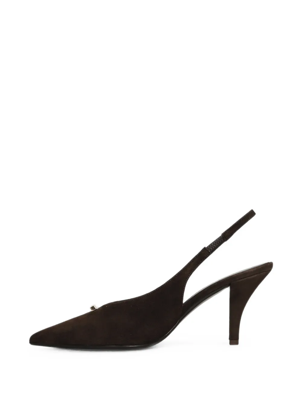 Chantal Slingback pumps met puntige neus Bruin