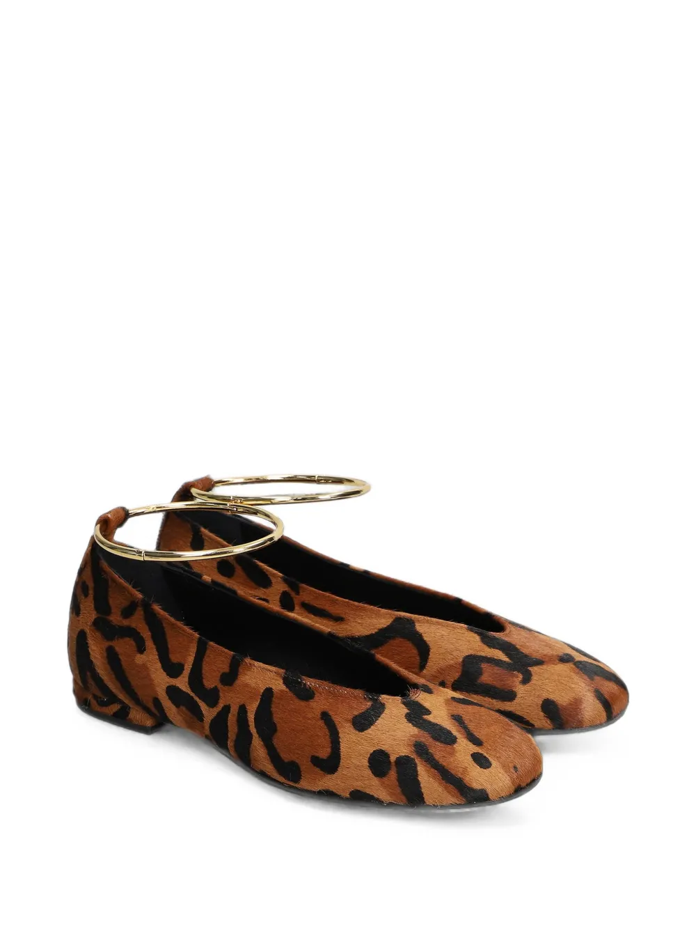 Chantal animal-print bangle-detail ballet flats - Braun