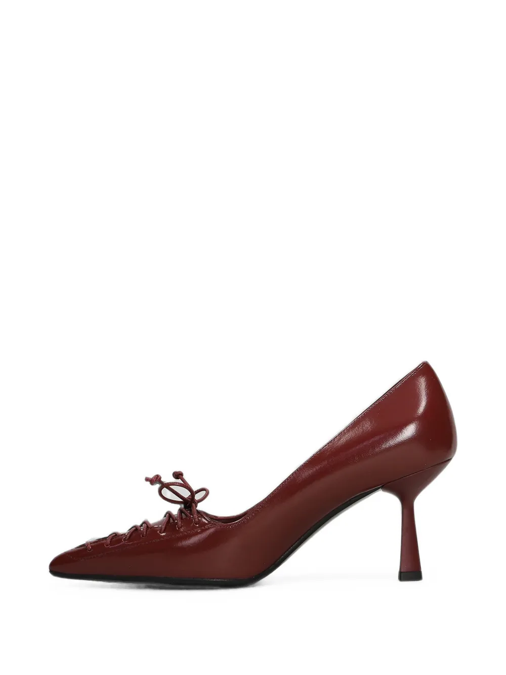 Chantal Pumps met puntige neus en veters Rood