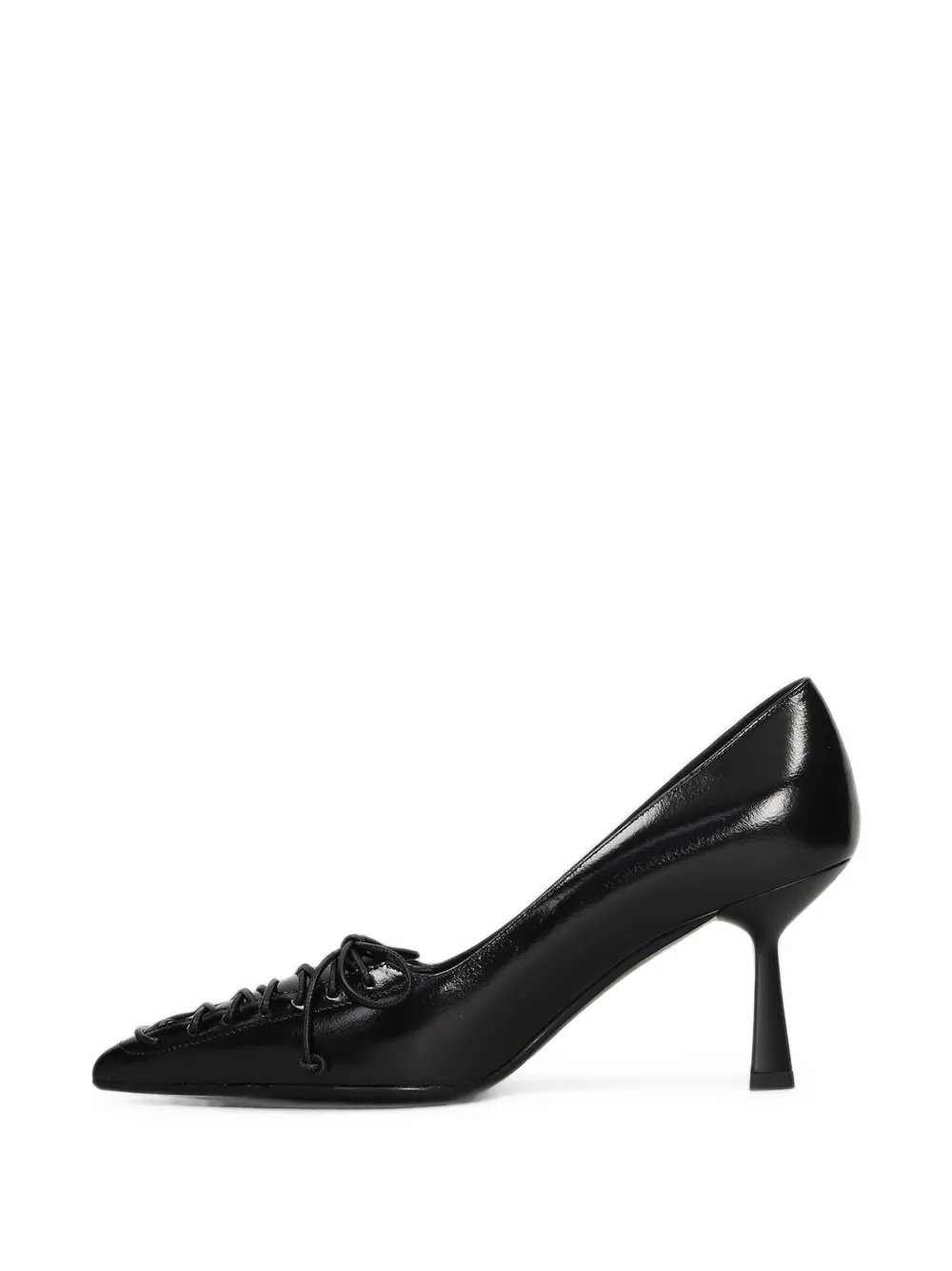 Chantal Pumps met puntige neus en veters Zwart