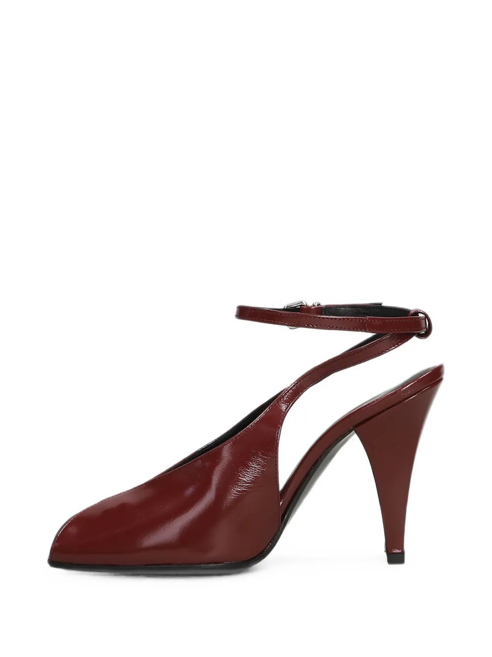 Chantal Pumps met open neus en gespsluiting Rood