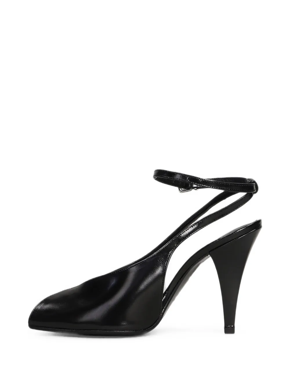 Chantal Pumps met open neus en gespsluiting Zwart