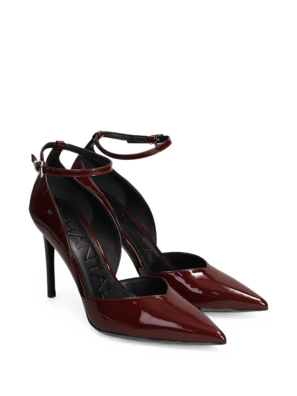Chantal Pumps met gelakte afwerking en gesp Rood