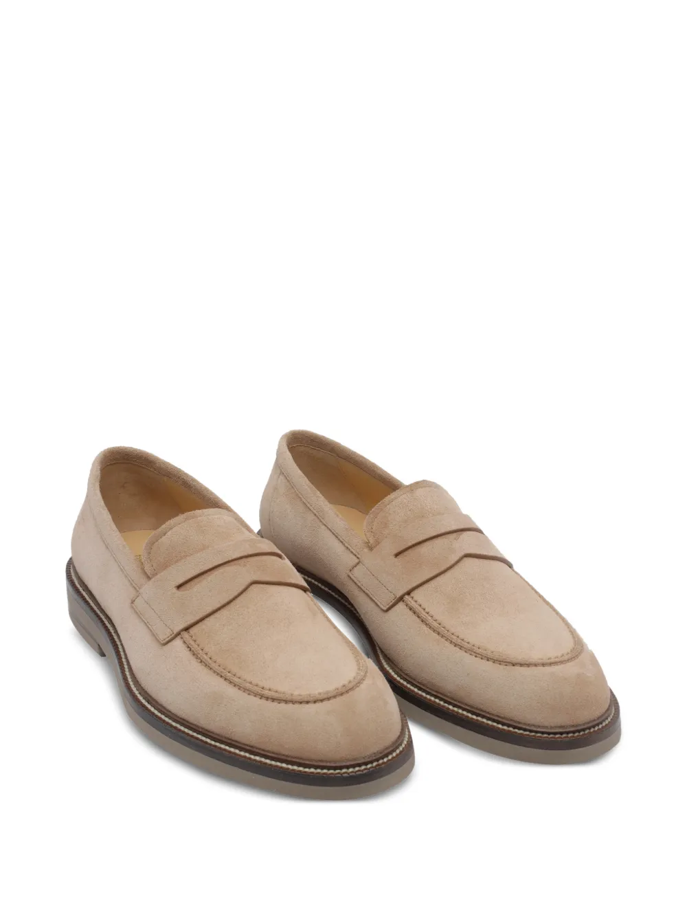 Brunello Cucinelli suede loafers Beige