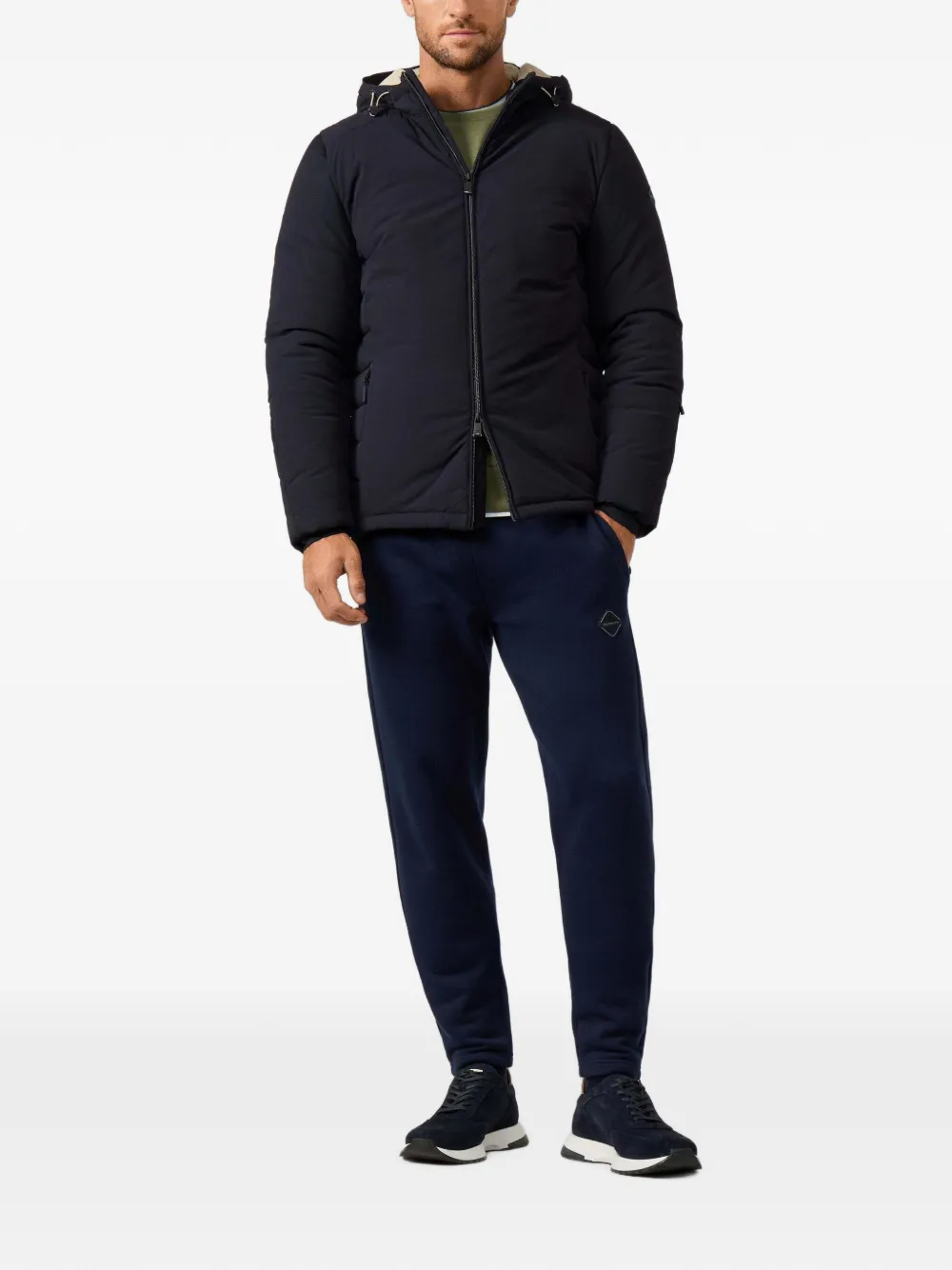 Hackett London Gevoerd jack met capuchon Blauw