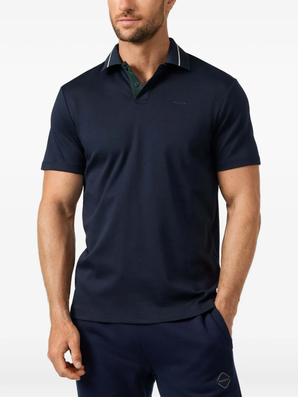 Hackett London Katoenen poloshirt met korte mouwen Blauw
