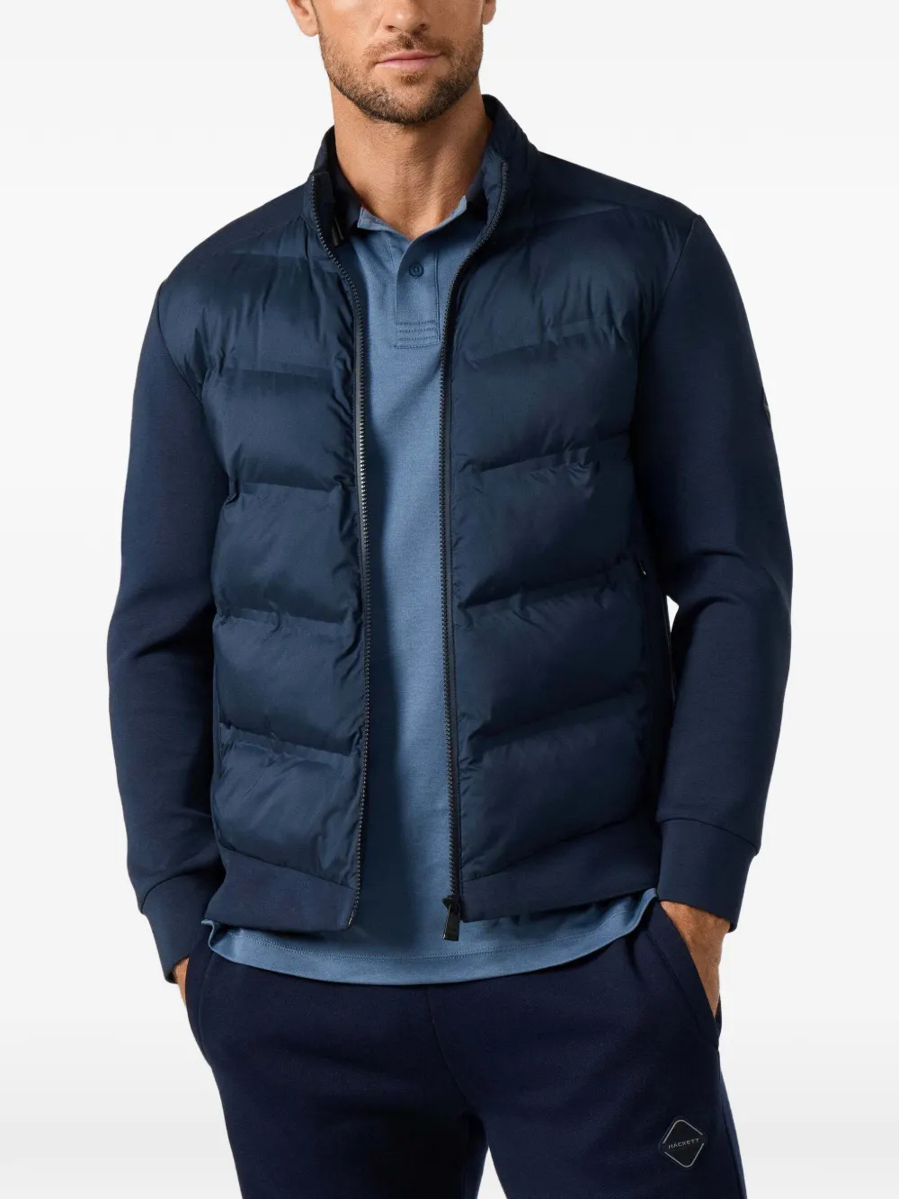 Hackett London Jack met gewatteerde voorkant Blauw
