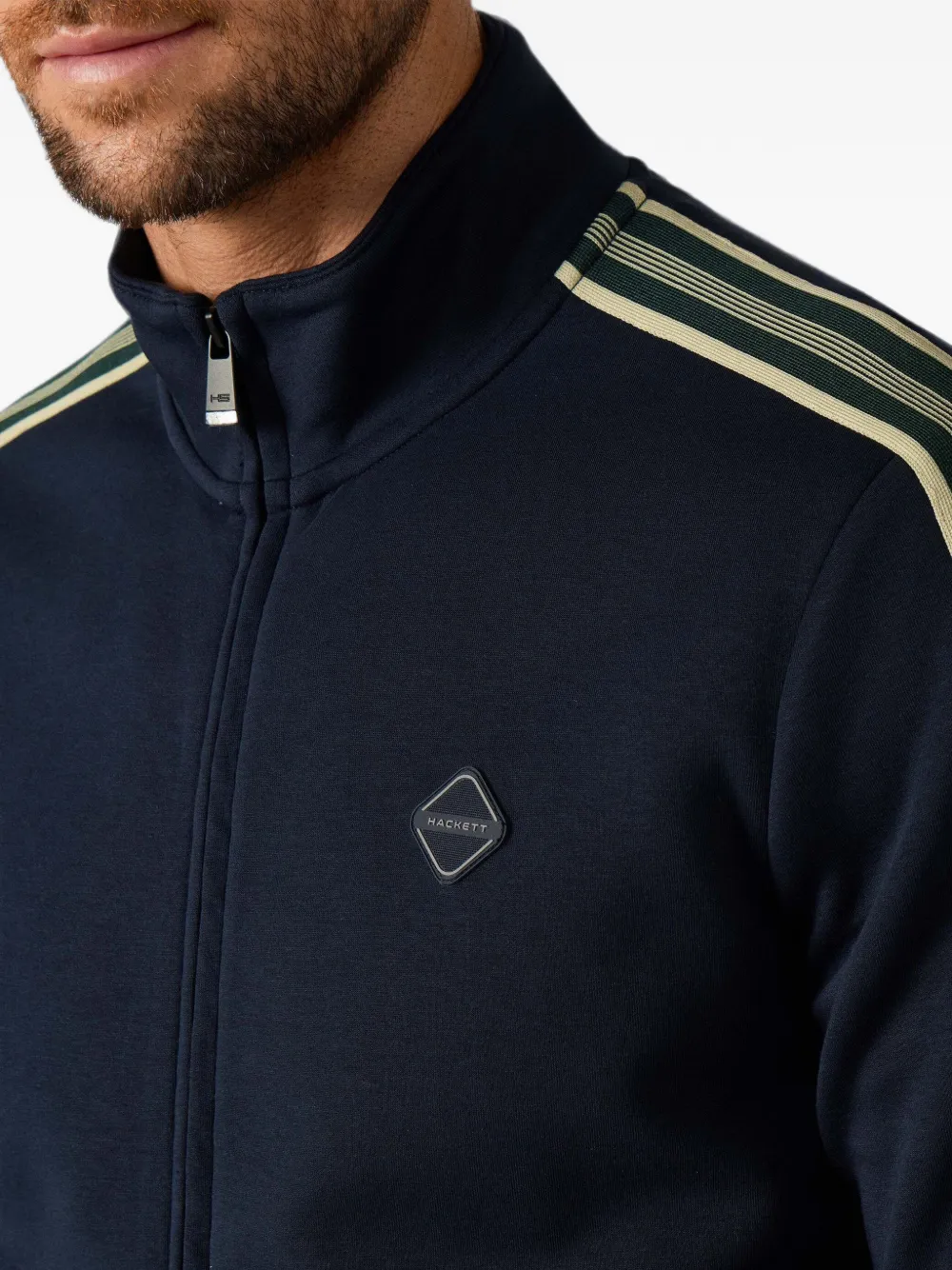 Hackett London Sweater met zijstreep Blauw