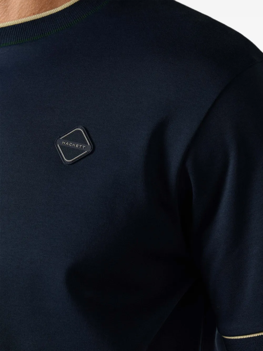 Hackett London T-shirt met logo-patch en afwerking Blauw