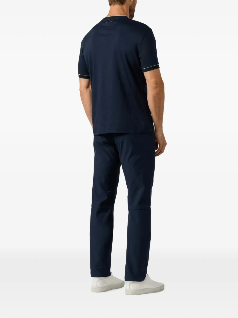 Hackett London T-shirt met logo-patch en afwerking Blauw