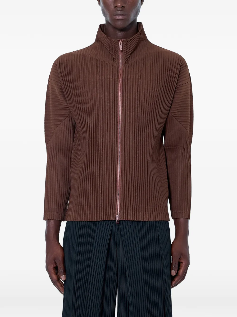 Homme Plissé Issey Miyake Color Pleats 2 high-neck jacket - Braun