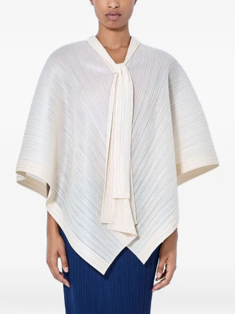 Pleats Please Issey Miyake tie-neck pleated blouse