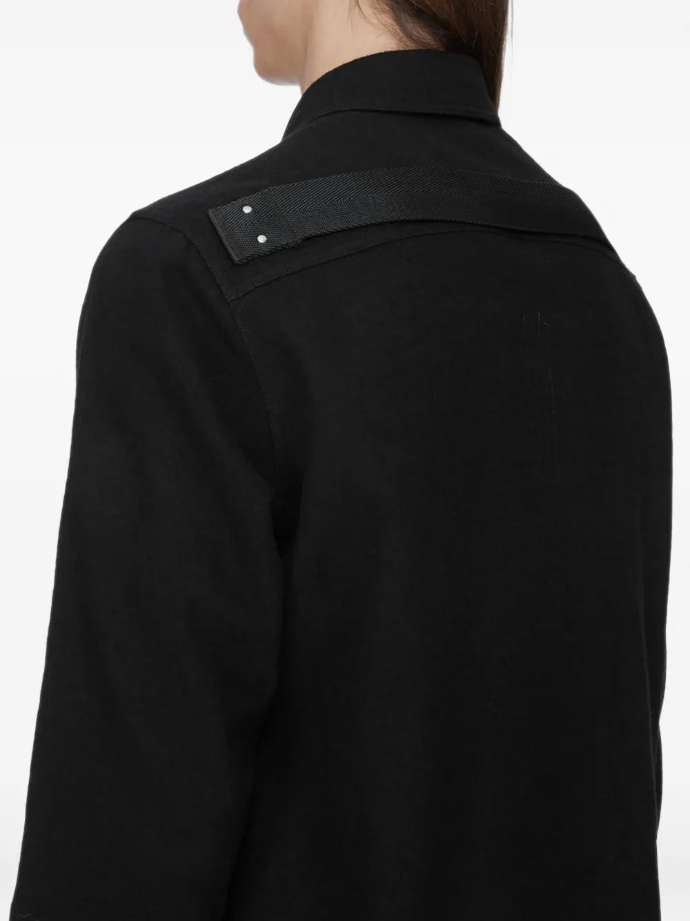 Rick Owens Overhemd met borstzak en webbing afwerking Zwart