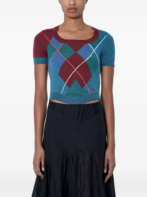 Vivienne Westwood argyle-pattern short-sleeve top