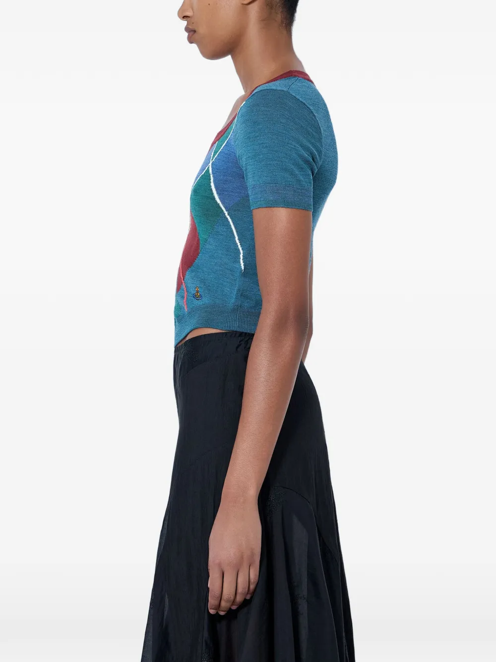 Vivienne Westwood Top met korte mouwen en argyle-patroon Blauw