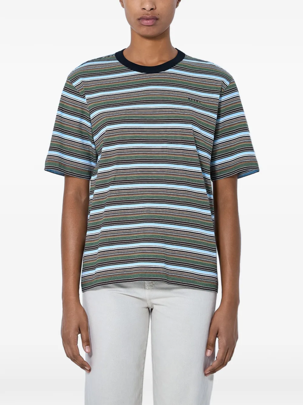 Marni striped-pattern T-shirt - Blau
