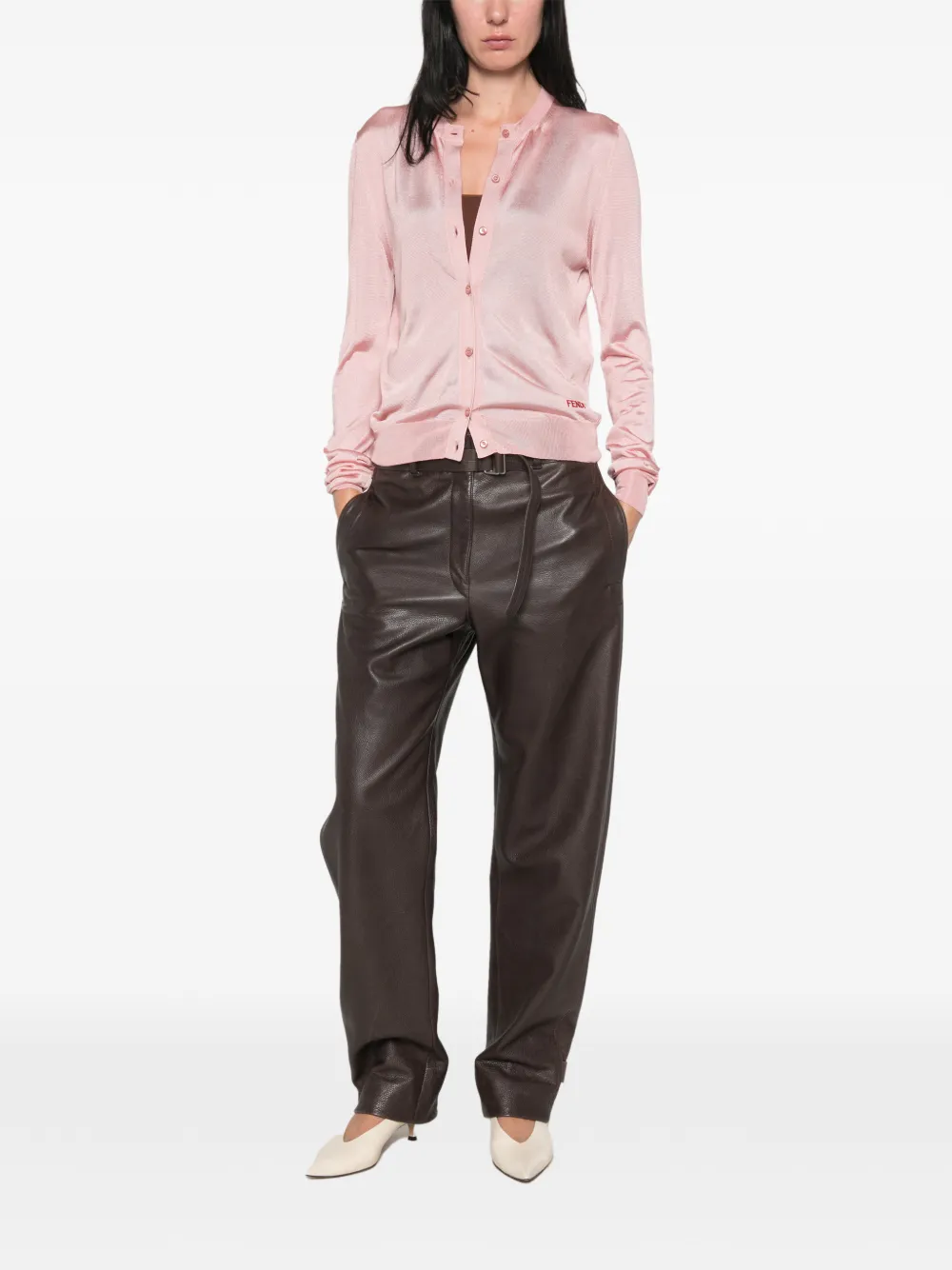 FENDI Vest met geborduurd logo Roze