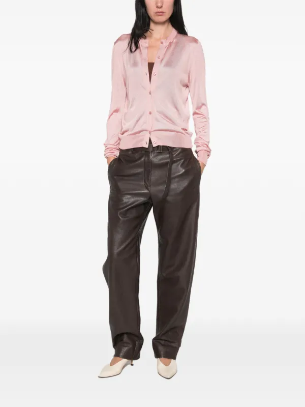 FENDI logo-embroidery Cardigan | Pink | FARFETCH