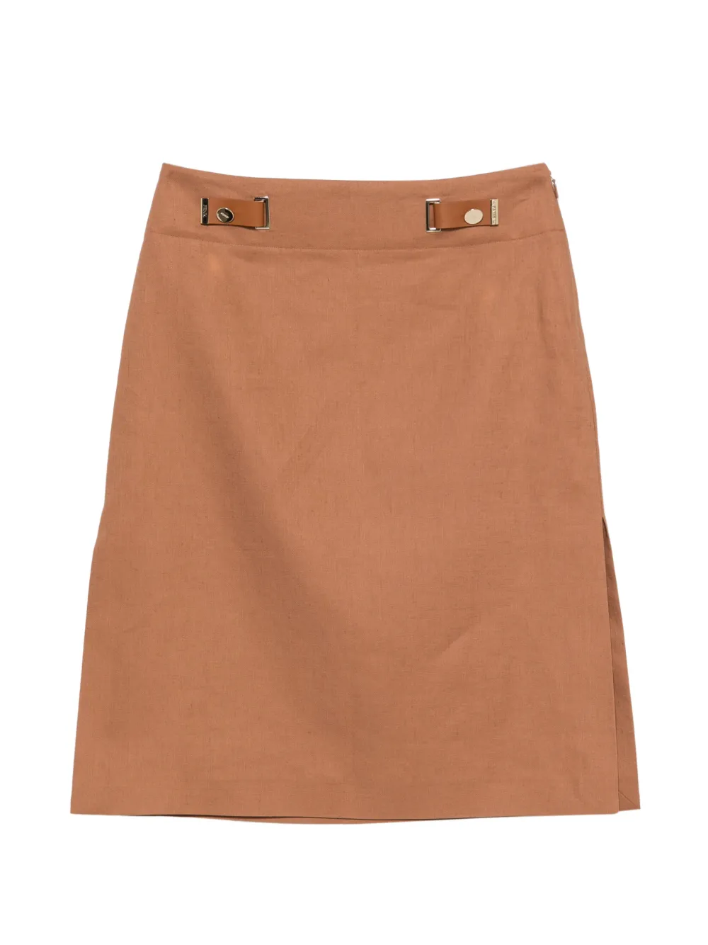 FENDI buckle-detail midi skirt - Marrone
