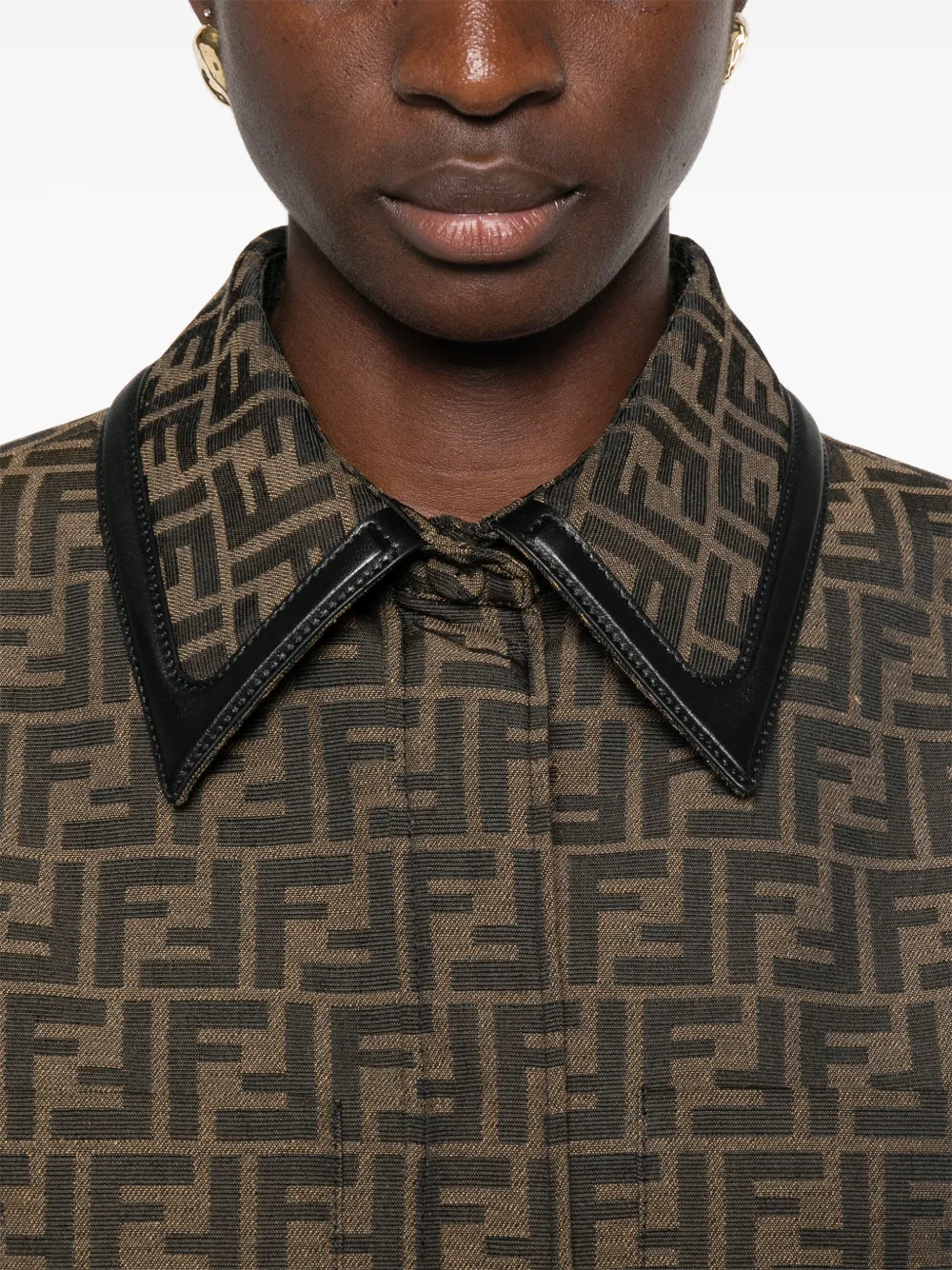 FENDI FF-logo belted jacket Bruin