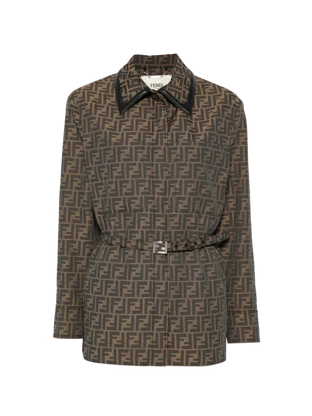 FENDI FF-logo belted jacket Bruin