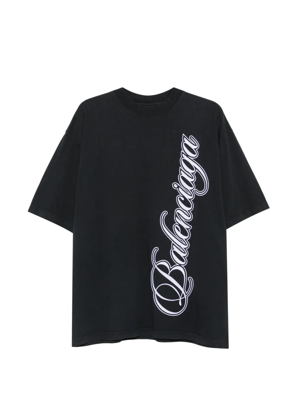 Balenciaga Cursive logo-print T-shirt - Nero