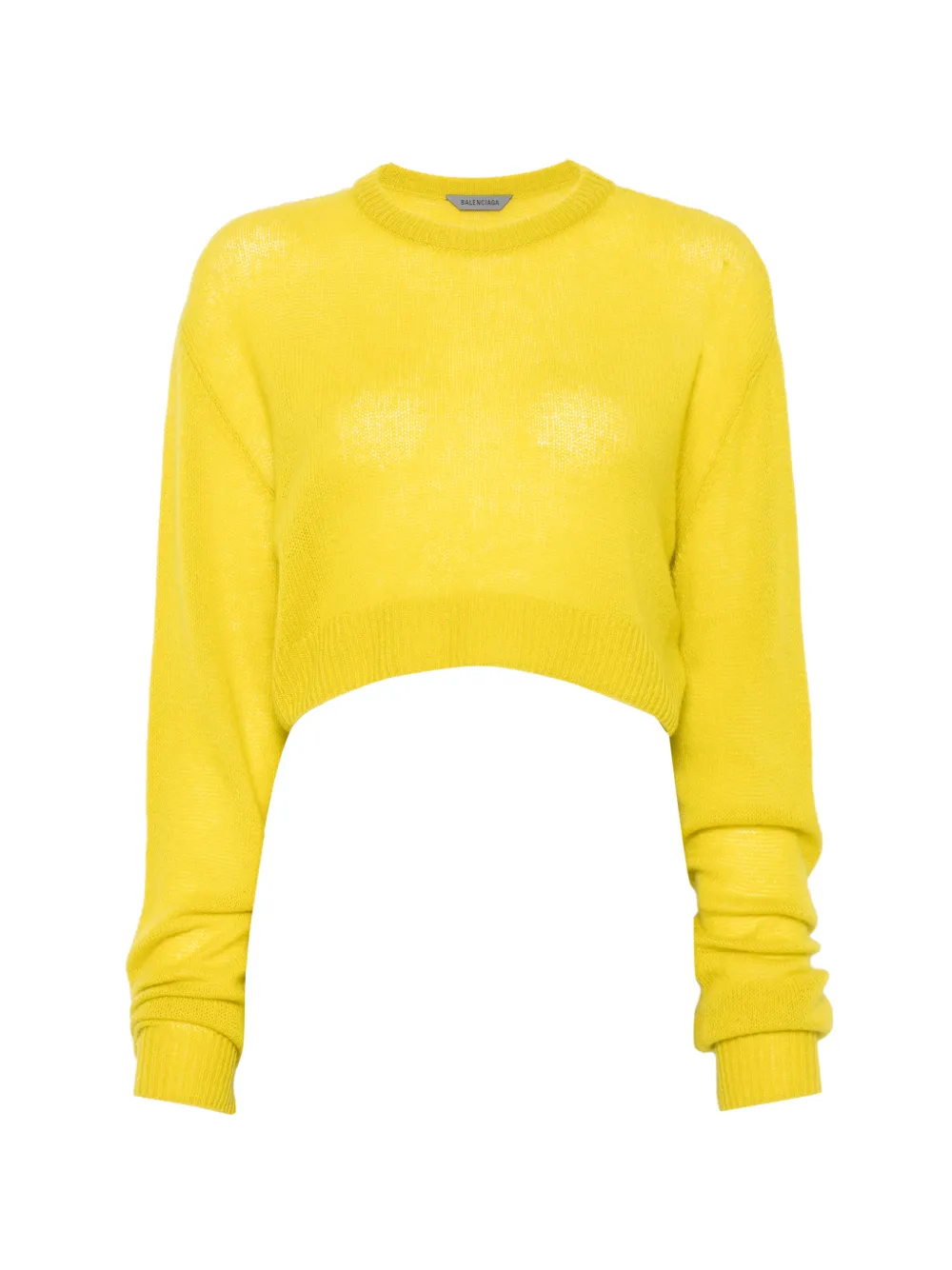 Balenciaga Maglione crop girocollo - Giallo