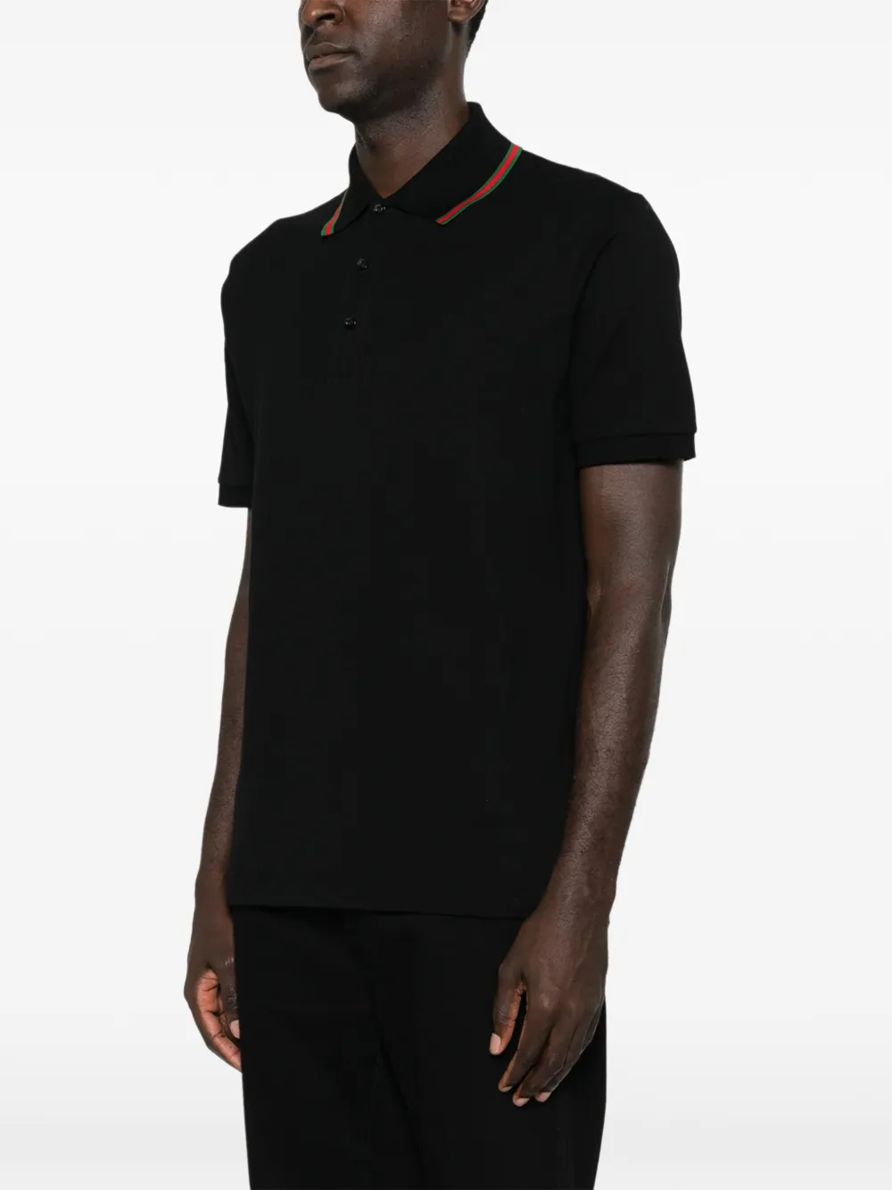 Gucci Poloshirt met Web-afwerking Zwart